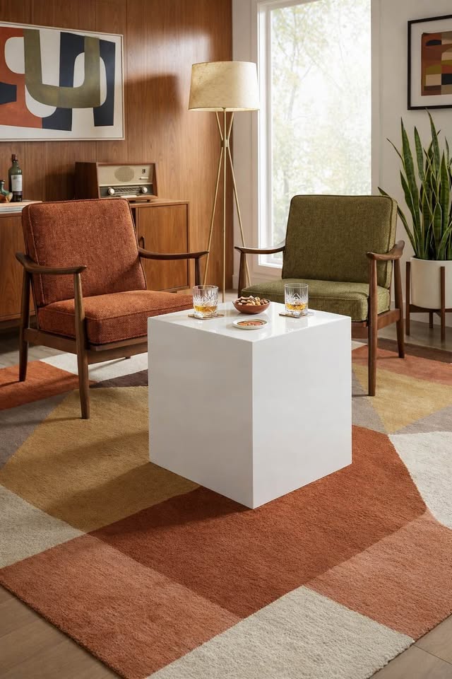 Vintage Mid Century Ivory Laminate Cube Conversation Table, Coffee Table or Side/End Table — FloralHaus Vintage Utah