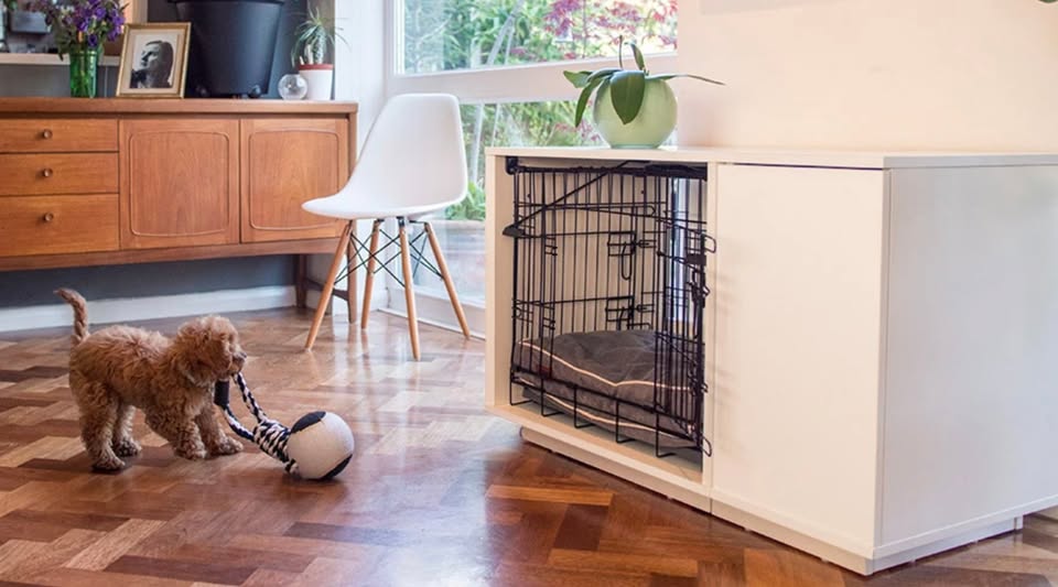Brand New Omlet Fido Nook 2-in-1 Luxury Dog Nook & Furniture Crate Cover w/Storage Add-On
