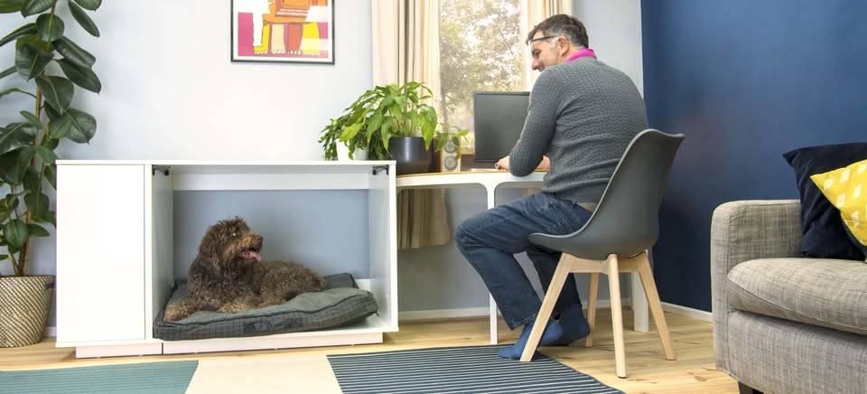 Brand New Omlet Fido Nook 2-in-1 Luxury Dog Nook & Furniture Crate Cover w/Storage Add-On