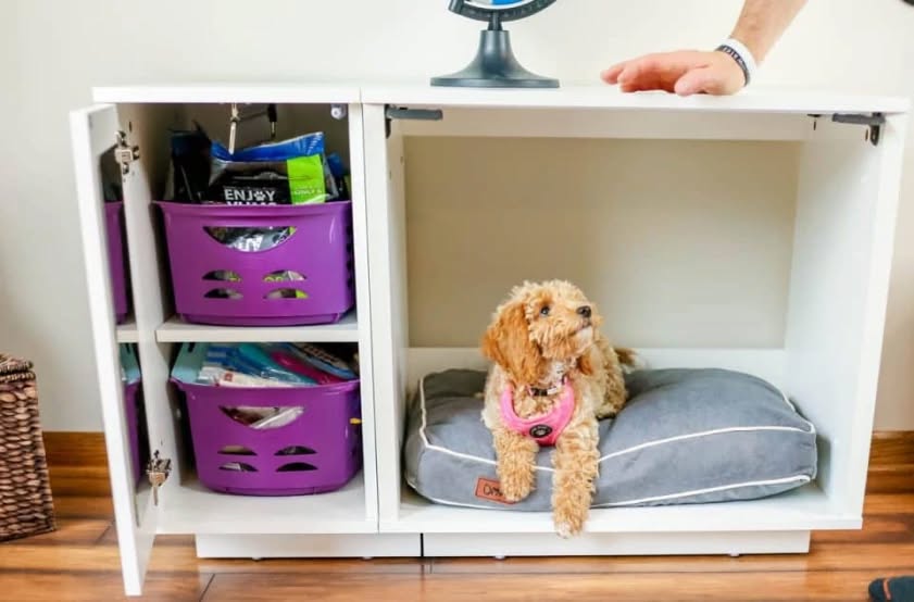 Brand New Omlet Fido Nook 2-in-1 Luxury Dog Nook & Furniture Crate Cover w/Storage Add-On