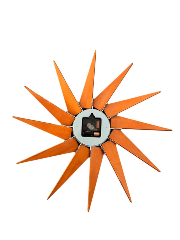 Vintage Mid Century George Nelson Starburst Turbine Wall Clock Reproduction by Verichron • Designed — FloralHaus Vintage Utah