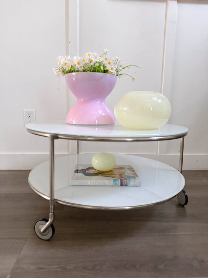 Vintage Postmodern 1980’s White Glass & Tubular Chrome “Strind” Coffee Table by Ehlen Johansson for — FloralHaus Vintage Utah