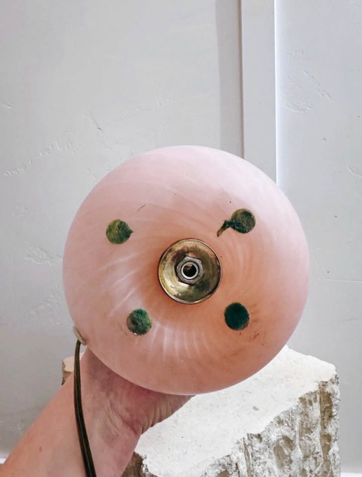 Vintage 1980’s Italian Murano Frosted Pink & White Swirled Glass Mushroom Lamp — FloralHaus Vintage Utah