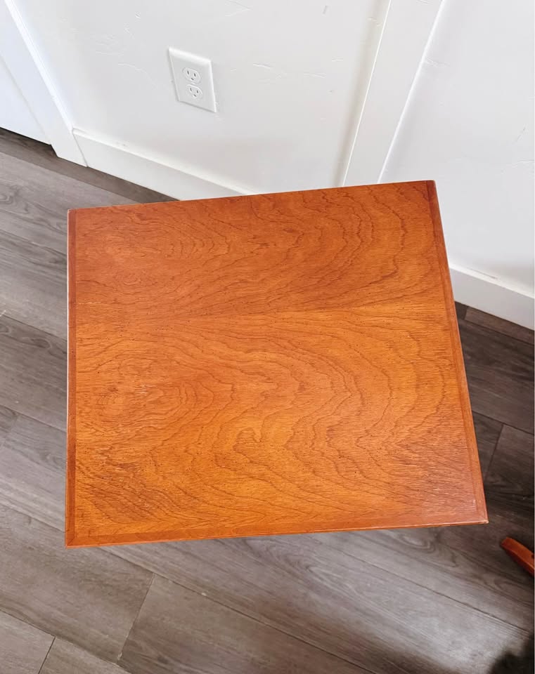 Pair of Vintage 1960’s Mid Century/Early American Open Gallery Nightstands or Side Tables w/Sculptur — FloralHaus Vintage Utah