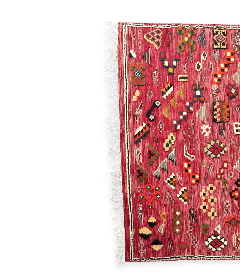 Hand-Knotted Moroccan Azilal Rug 10' x 76" Red Wool Tribal High-Pile Relief Area Rug