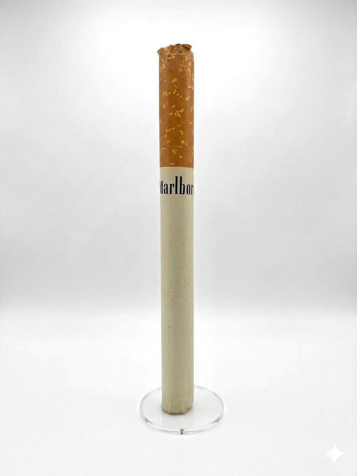 HUGE 25" Vintage Marlboro Pop-Art Store Display - Giant Cigarette Prop w/Acrylic Stand