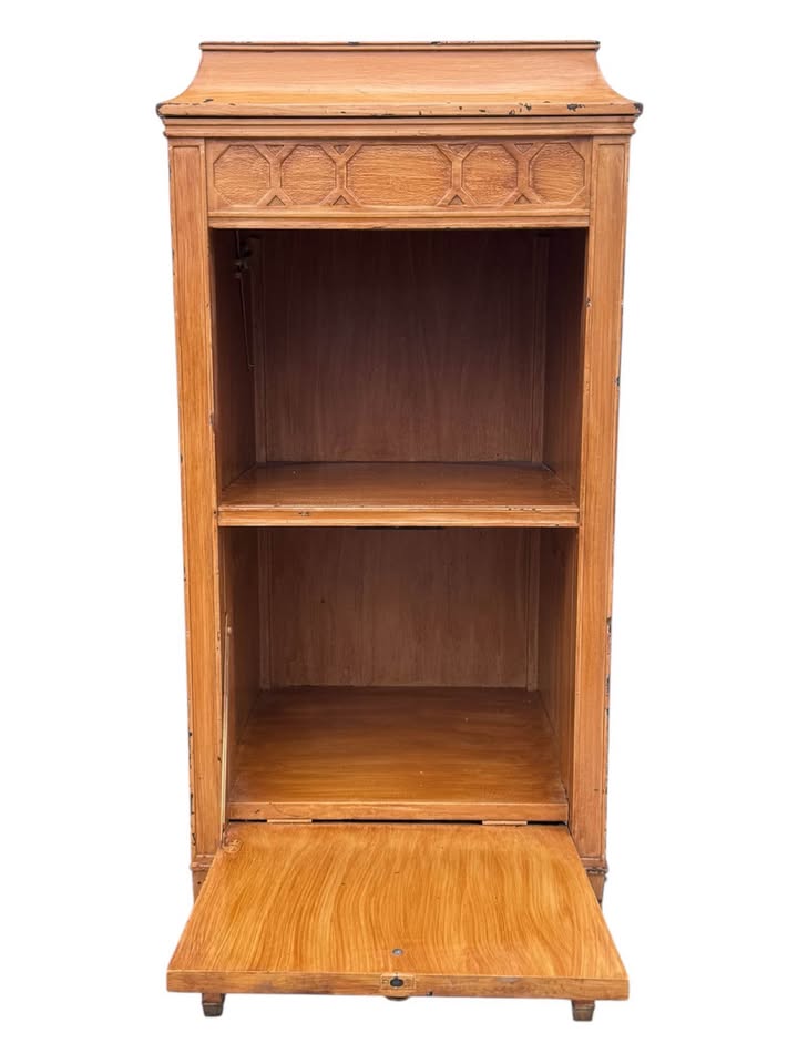 Antique Gutted Edison Diamond Disc Phonograph Cabinet for Bar Cabinet, Coffee Station, Storage Shelf
