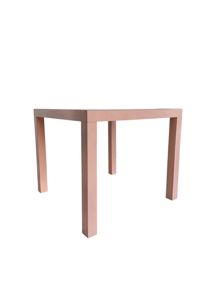 Vintage Post Modern 1980's Peachy Pink Matte Laminate Coffee Table Side Table Occasional Table w/Par
